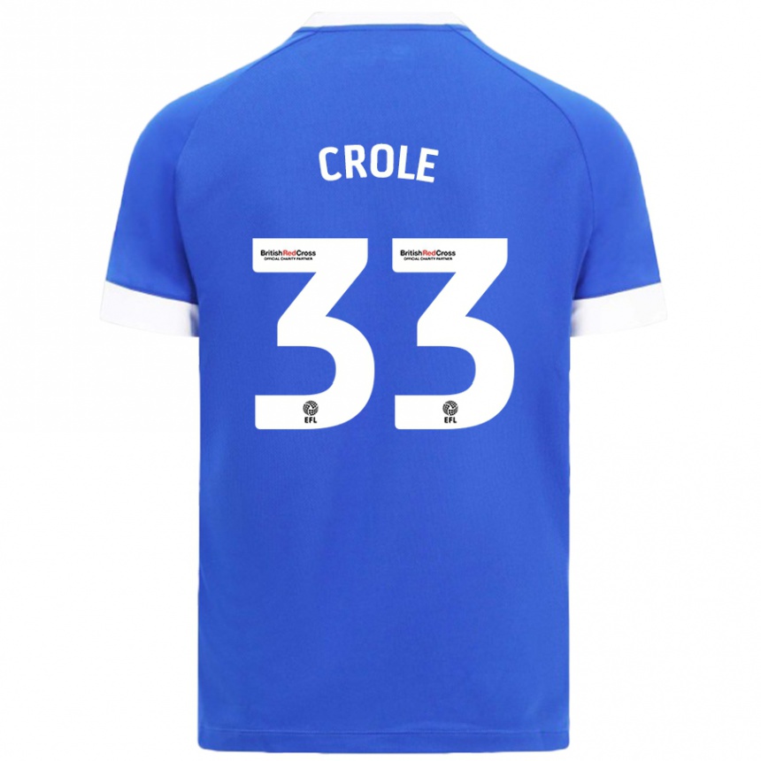 Kids Football James Crole #33 Sky Blue Home Jersey 2024/25 T-Shirt Australia