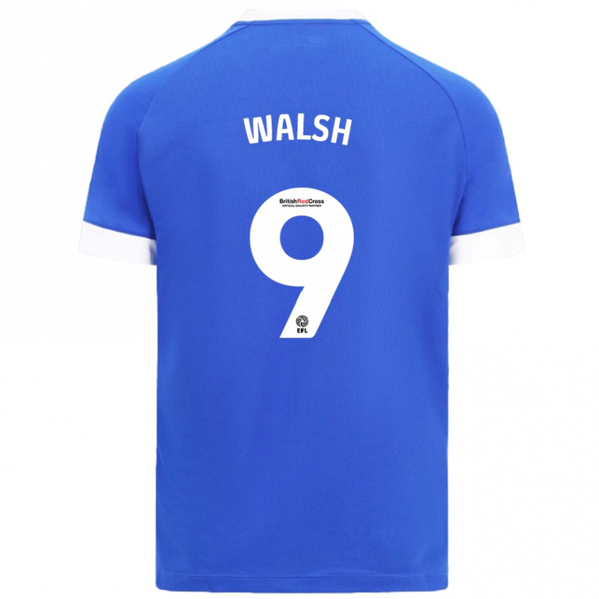 Kids Football Catherine Walsh #9 Sky Blue Home Jersey 2024/25 T-Shirt Australia