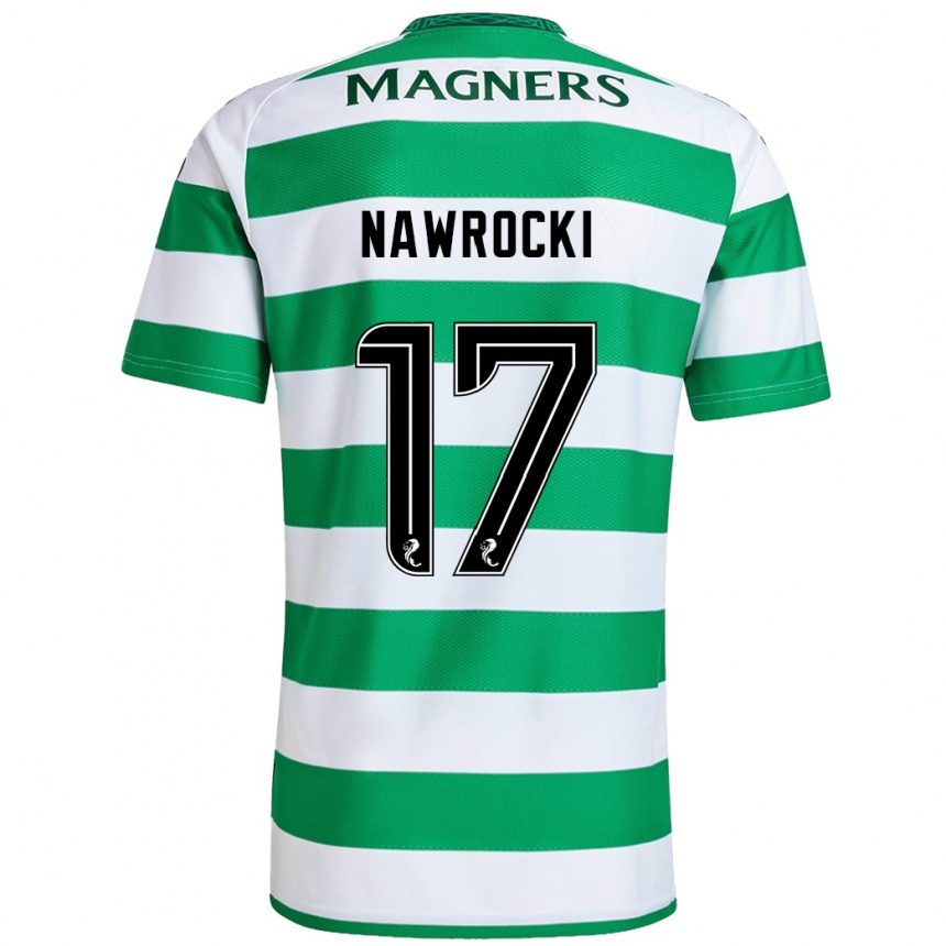 Kids Football Maik Nawrocki #17 Green White Home Jersey 2024/25 T-Shirt Australia