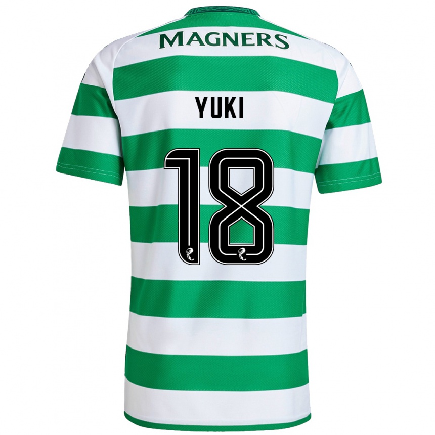 Kids Football Yuki Kobayashi #18 Green White Home Jersey 2024/25 T-Shirt Australia