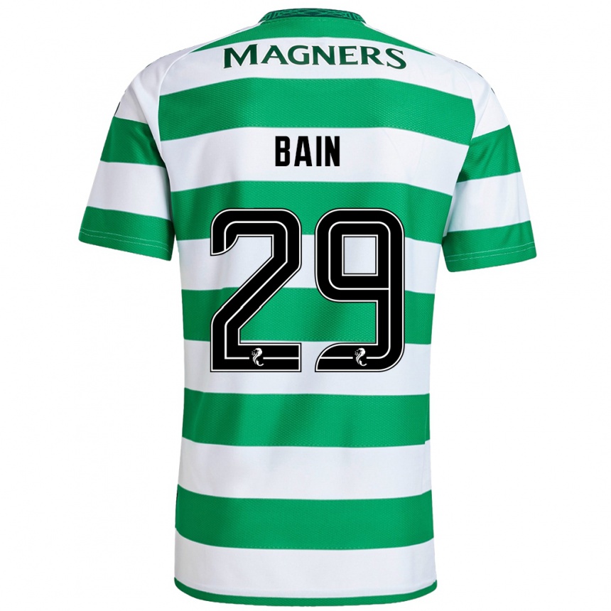 Kids Football Scott Bain #29 Green White Home Jersey 2024/25 T-Shirt Australia