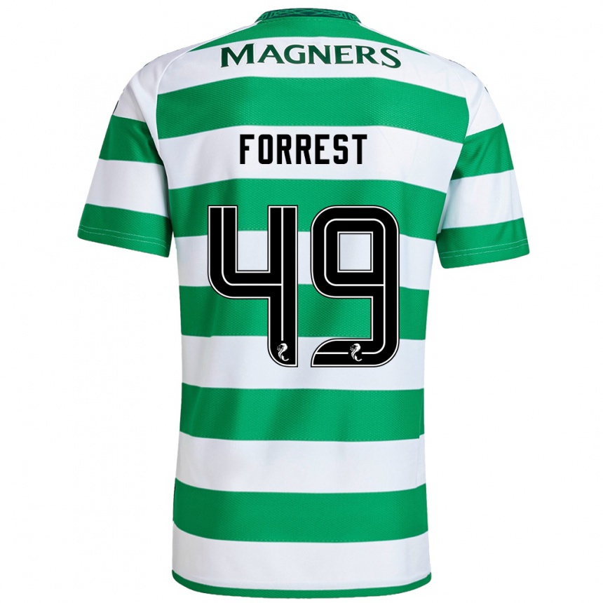 Kids Football James Forrest #49 Green White Home Jersey 2024/25 T-Shirt Australia