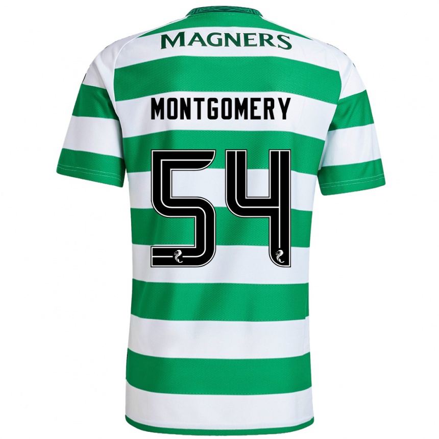 Kids Football Adam Montgomery #54 Green White Home Jersey 2024/25 T-Shirt Australia