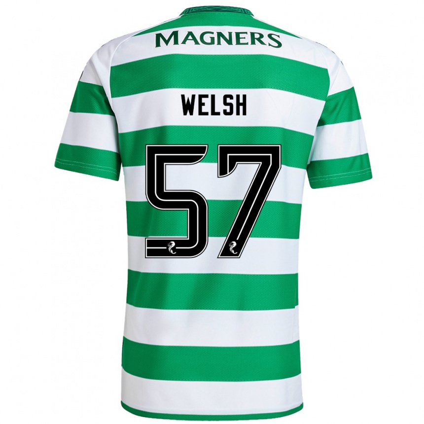 Kids Football Stephen Welsh #57 Green White Home Jersey 2024/25 T-Shirt Australia