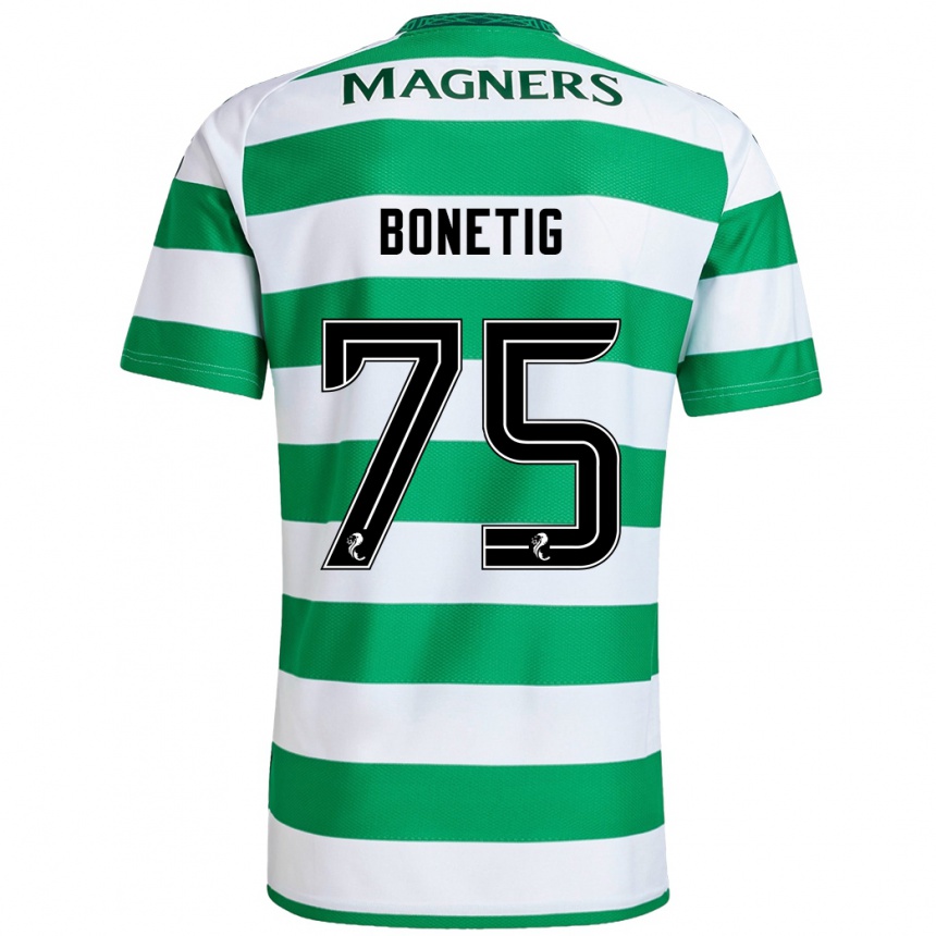 Kids Football Liam Bonetig #75 Green White Home Jersey 2024/25 T-Shirt Australia