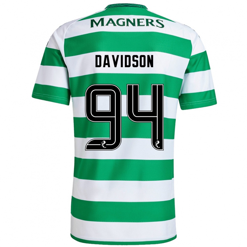 Kids Football Bruno Davidson #94 Green White Home Jersey 2024/25 T-Shirt Australia