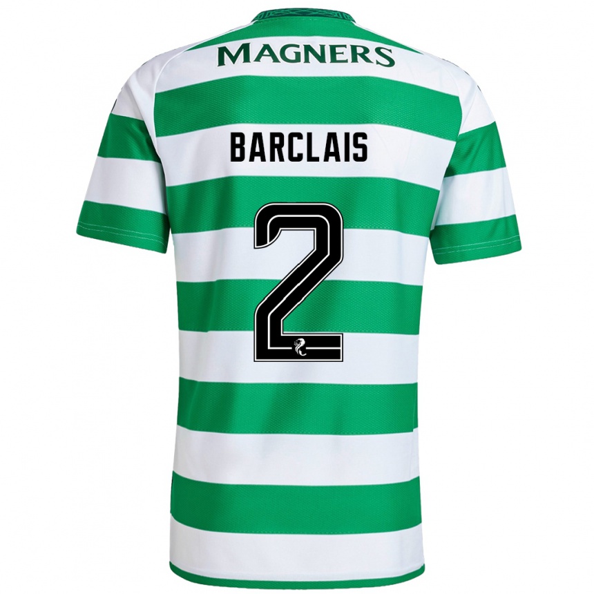 Kids Football Celya Barclais #2 Green White Home Jersey 2024/25 T-Shirt Australia