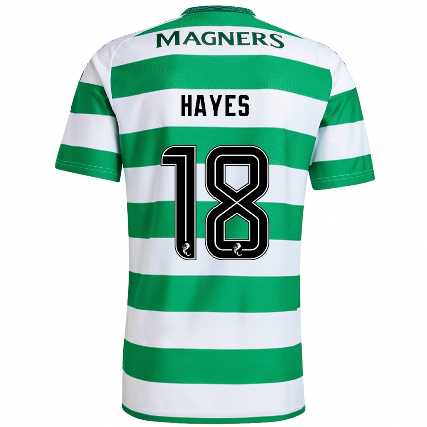 Kids Football Caitlin Hayes #18 Green White Home Jersey 2024/25 T-Shirt Australia