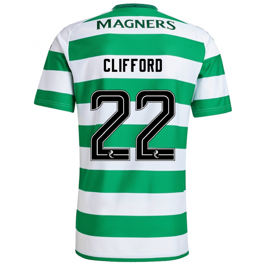 Kids Football Lucy Ashworth-Clifford #22 Green White Home Jersey 2024/25 T-Shirt Australia