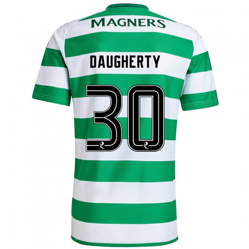 Kids Football Kelsey Daugherty #30 Green White Home Jersey 2024/25 T-Shirt Australia