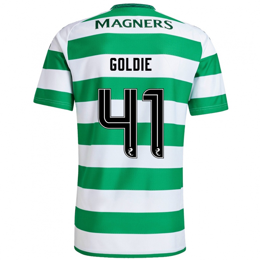 Kids Football Clare Goldie #41 Green White Home Jersey 2024/25 T-Shirt Australia