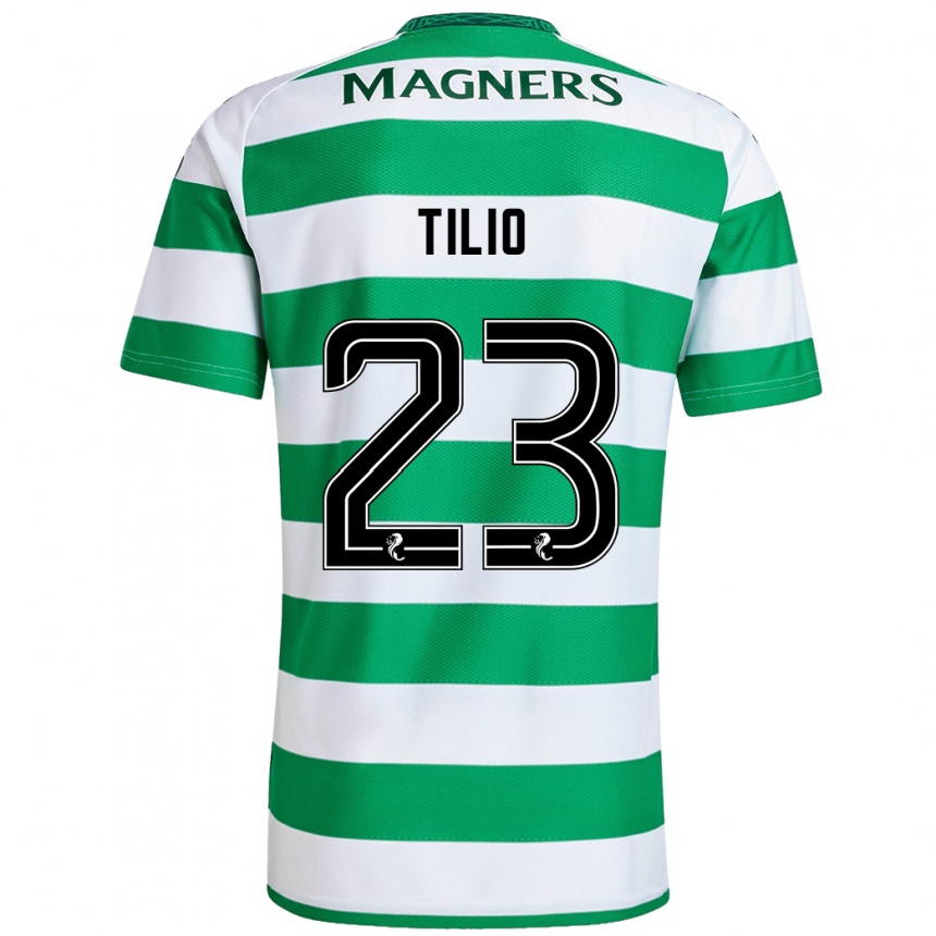 Kids Football Marco Tilio #23 Green White Home Jersey 2024/25 T-Shirt Australia