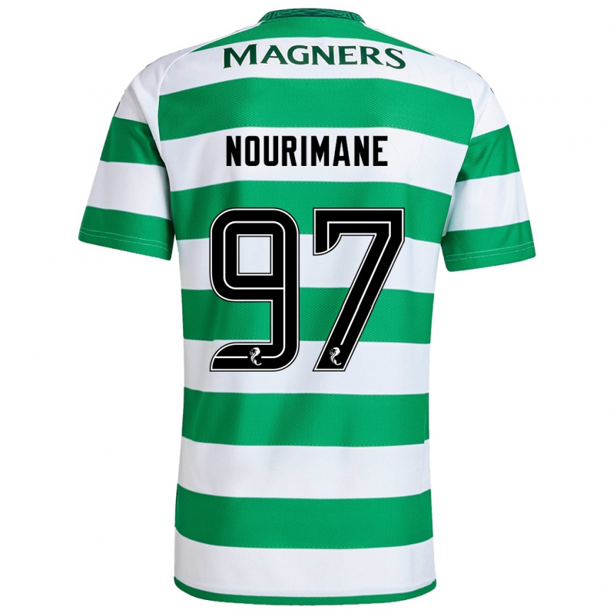 Kids Football Addi Nourimane #97 Green White Home Jersey 2024/25 T-Shirt Australia