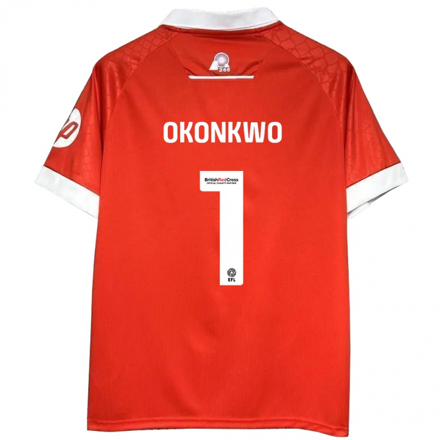 Kids Football Arthur Okonkwo #1 Red White Home Jersey 2024/25 T-Shirt Australia