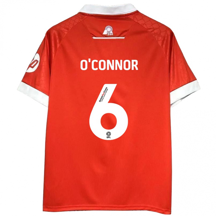 Kids Football Thomas O'connor #6 Red White Home Jersey 2024/25 T-Shirt Australia