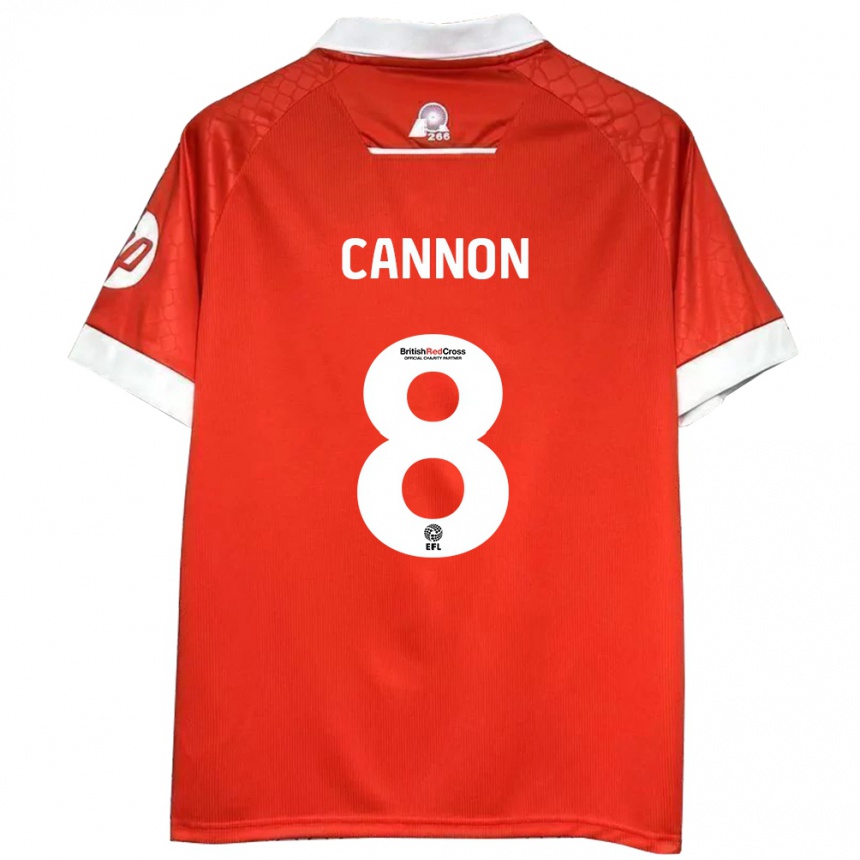 Kids Football Andy Cannon #8 Red White Home Jersey 2024/25 T-Shirt Australia