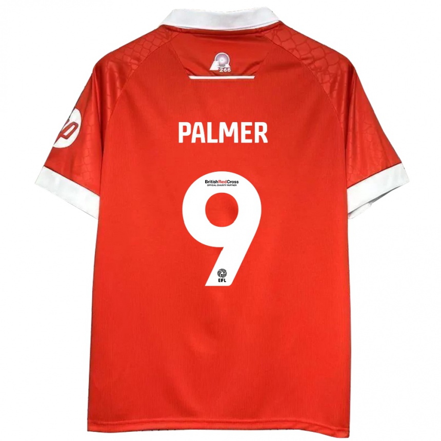 Kids Football Ollie Palmer #9 Red White Home Jersey 2024/25 T-Shirt Australia