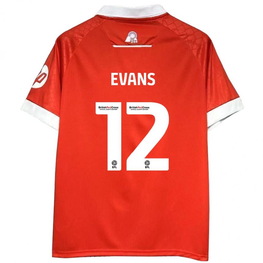 Kids Football George Evans #12 Red White Home Jersey 2024/25 T-Shirt Australia