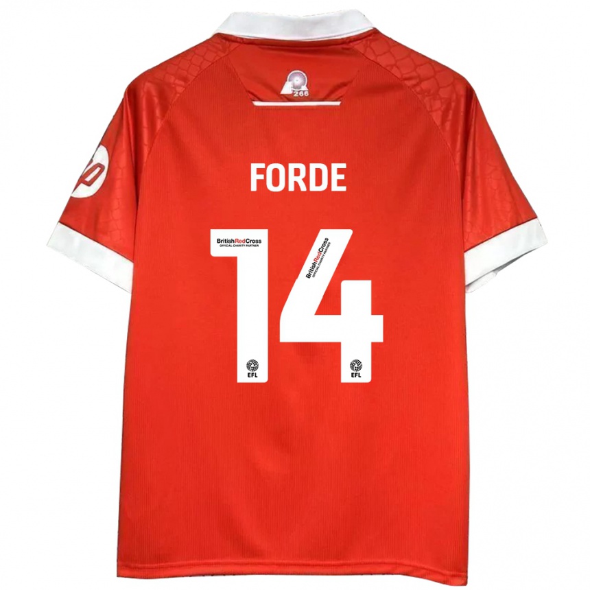 Kids Football Anthony Forde #14 Red White Home Jersey 2024/25 T-Shirt Australia