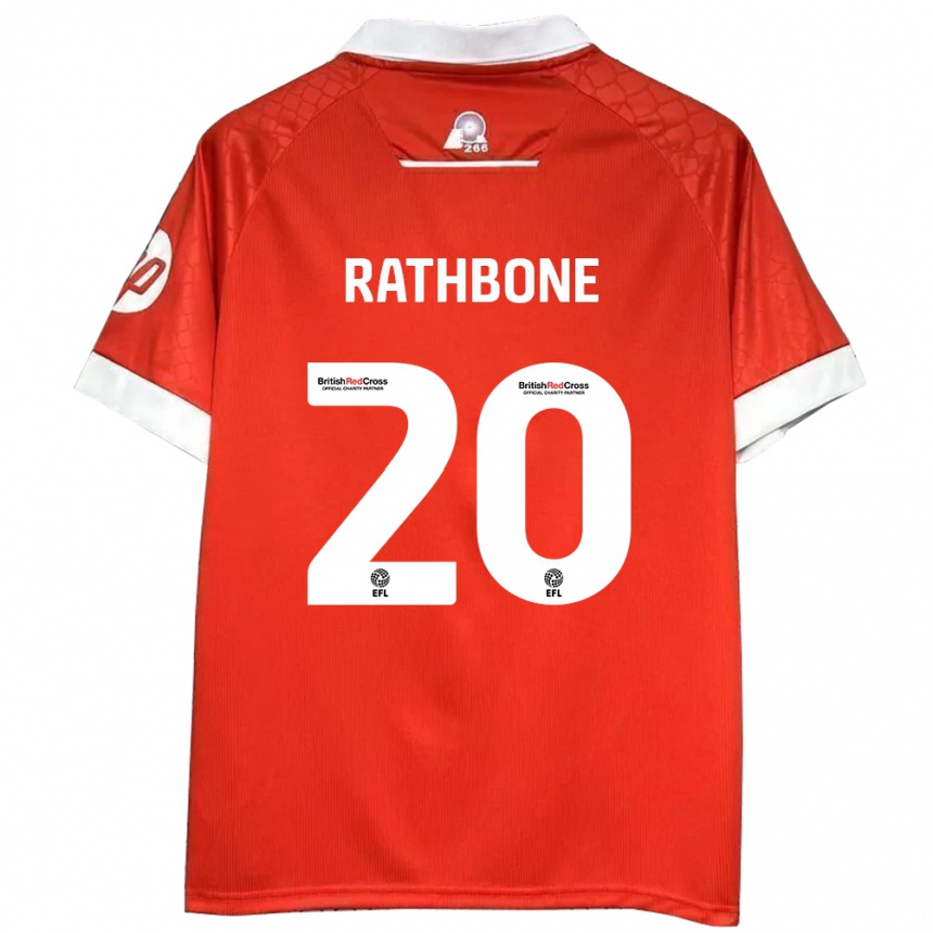 Kids Football Ollie Rathbone #20 Red White Home Jersey 2024/25 T-Shirt Australia