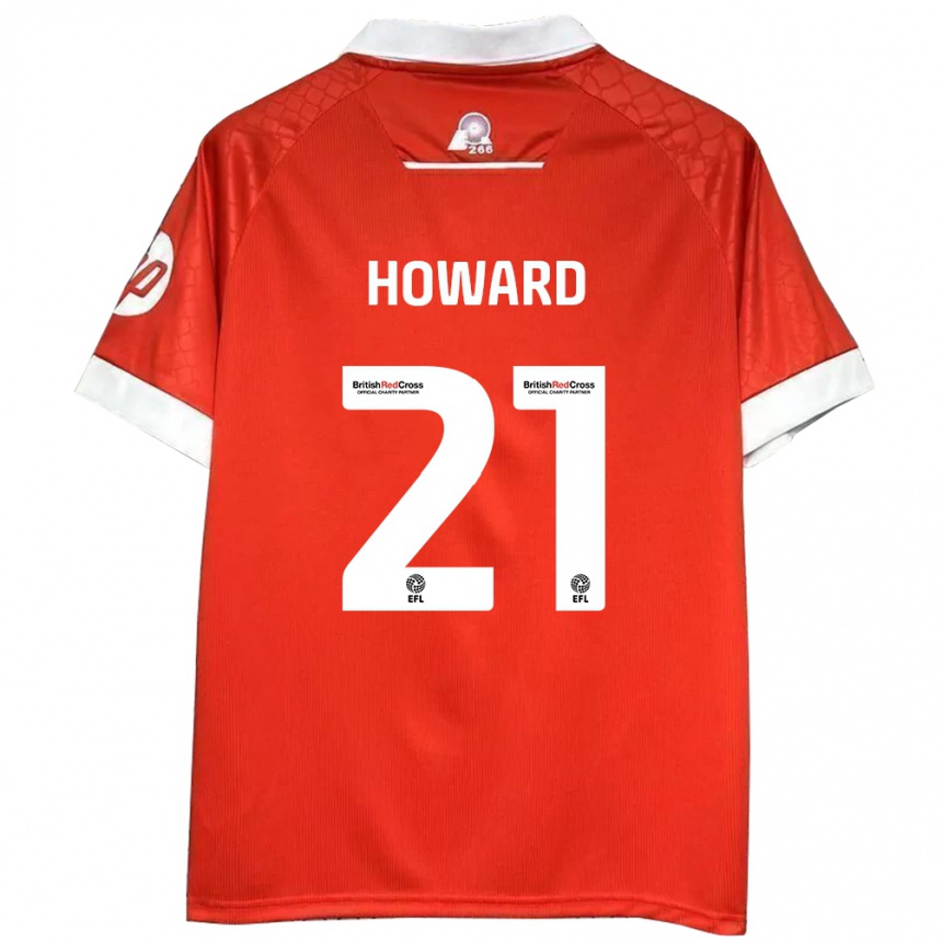 Kids Football Mark Howard #21 Red White Home Jersey 2024/25 T-Shirt Australia