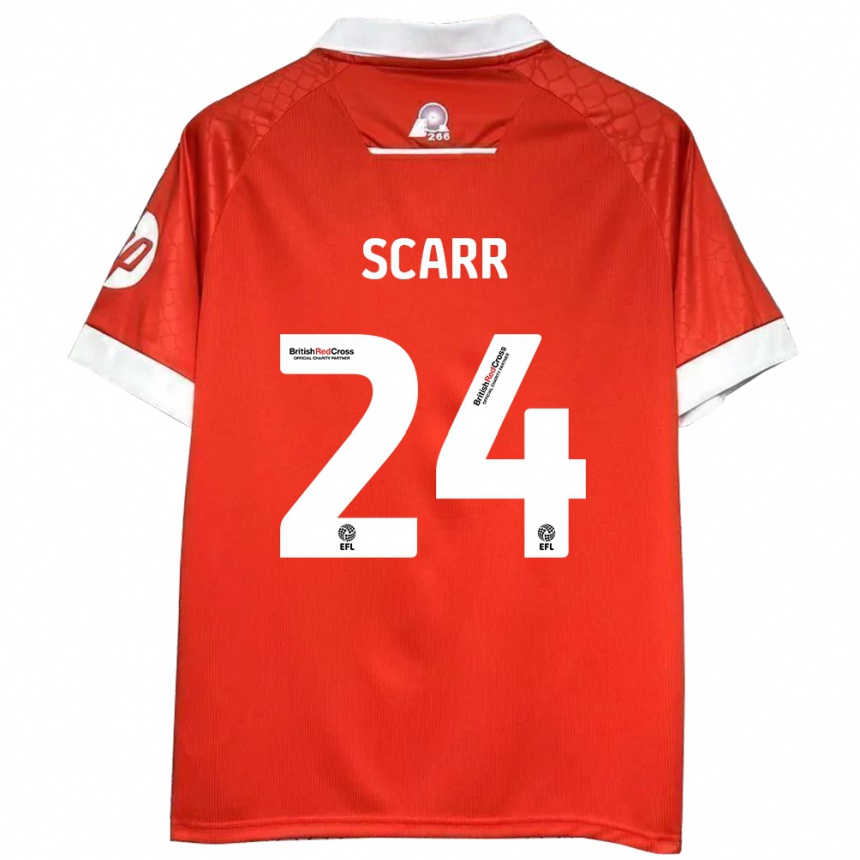 Kids Football Dan Scarr #24 Red White Home Jersey 2024/25 T-Shirt Australia