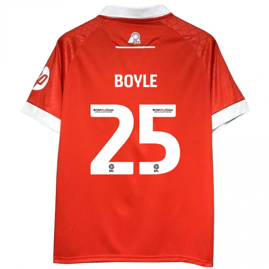 Kids Football Will Boyle #25 Red White Home Jersey 2024/25 T-Shirt Australia