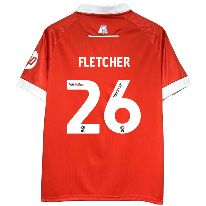 Kids Football Steven Fletcher #26 Red White Home Jersey 2024/25 T-Shirt Australia