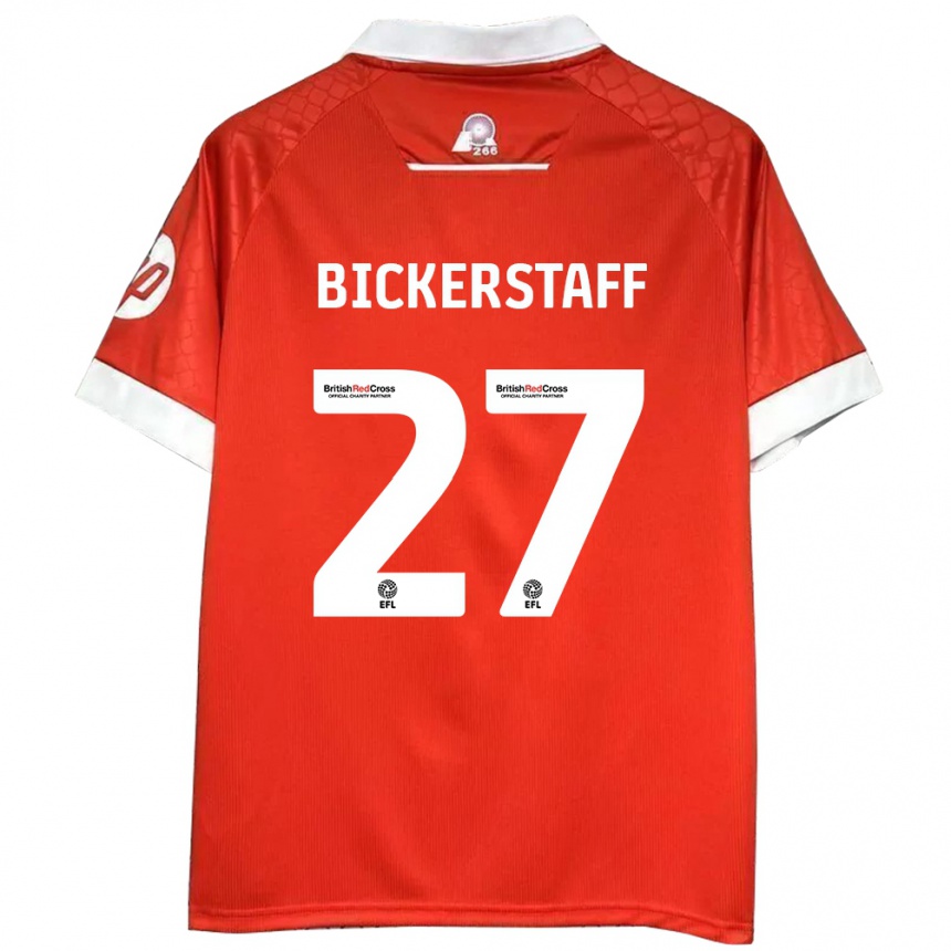 Kids Football Jake Bickerstaff #27 Red White Home Jersey 2024/25 T-Shirt Australia