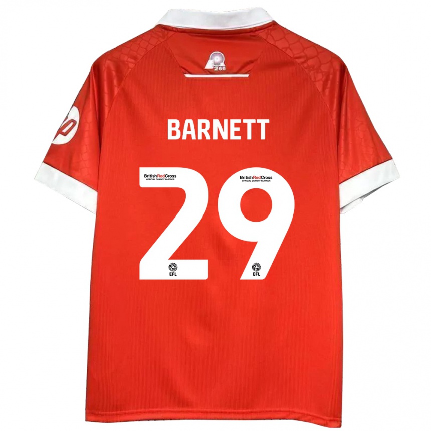 Kids Football Ryan Barnett #29 Red White Home Jersey 2024/25 T-Shirt Australia