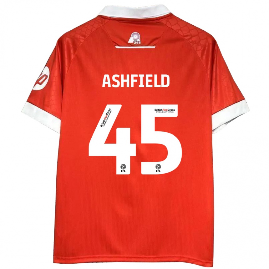 Kids Football Harry Ashfield #45 Red White Home Jersey 2024/25 T-Shirt Australia