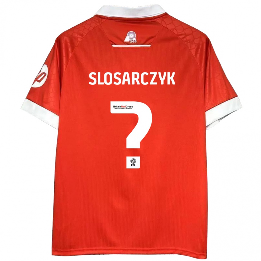 Kids Football Nikolas Slosarczyk #0 Red White Home Jersey 2024/25 T-Shirt Australia