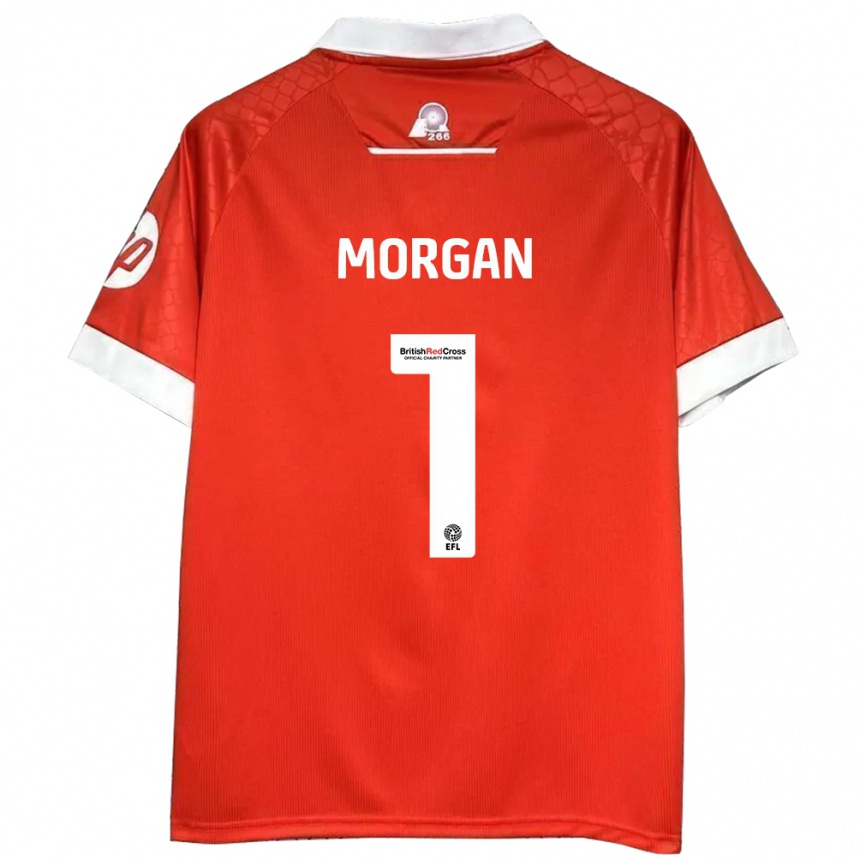 Kids Football Delyth Morgan #1 Red White Home Jersey 2024/25 T-Shirt Australia