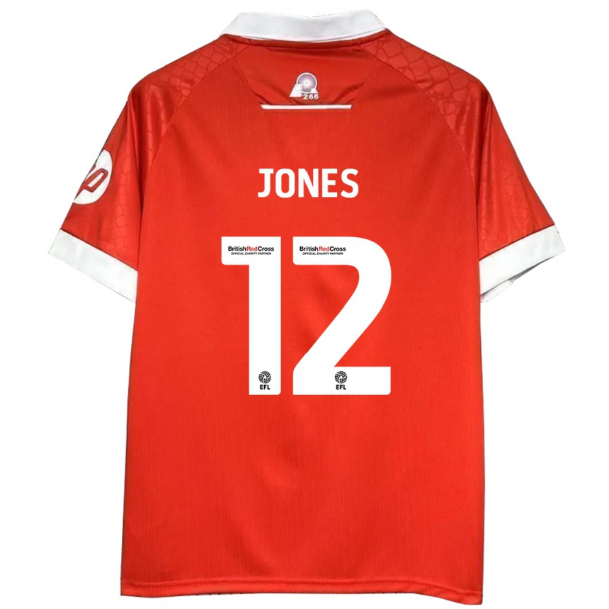 Kids Football Carra Jones #12 Red White Home Jersey 2024/25 T-Shirt Australia