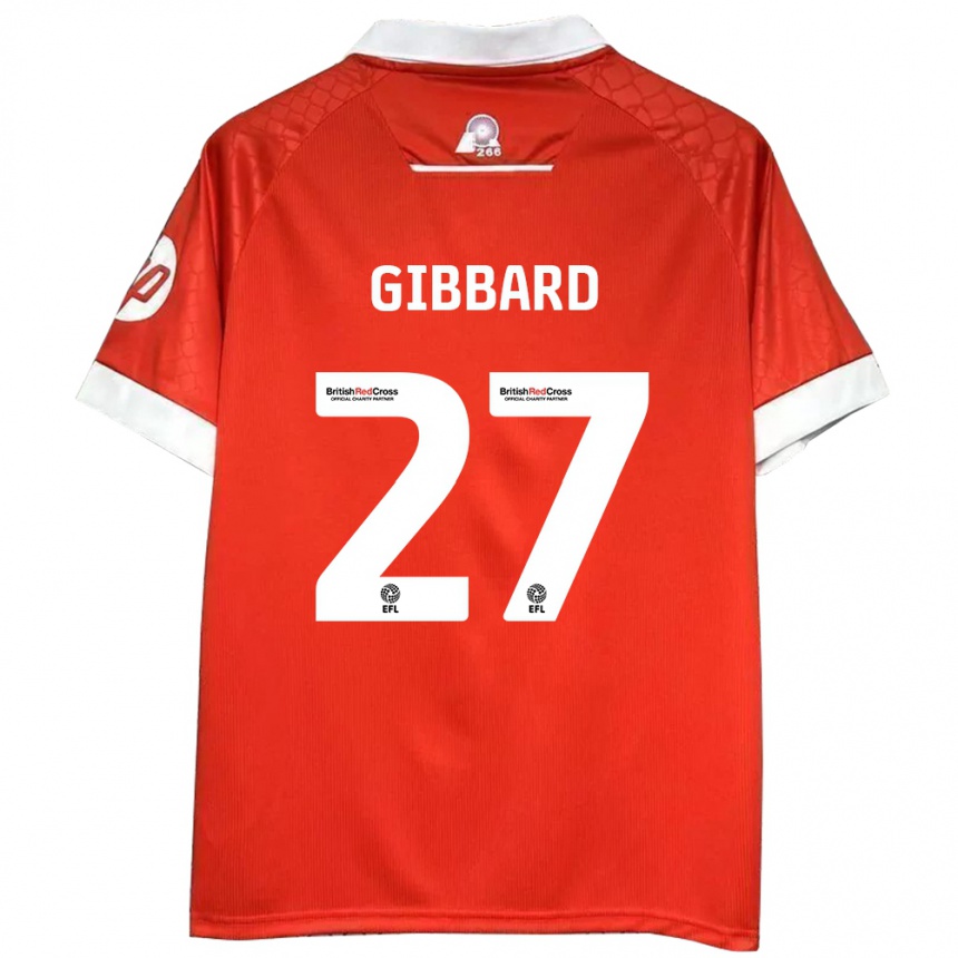 Kids Football Mari Gibbard #27 Red White Home Jersey 2024/25 T-Shirt Australia