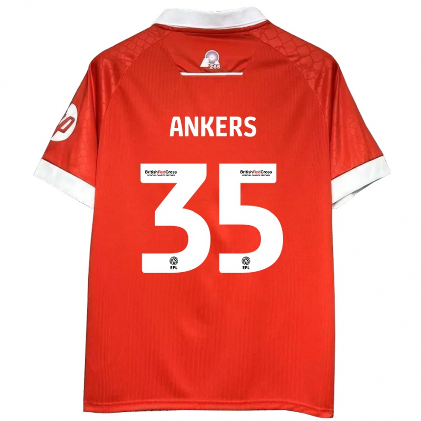 Kids Football Chloe Ankers #35 Red White Home Jersey 2024/25 T-Shirt Australia