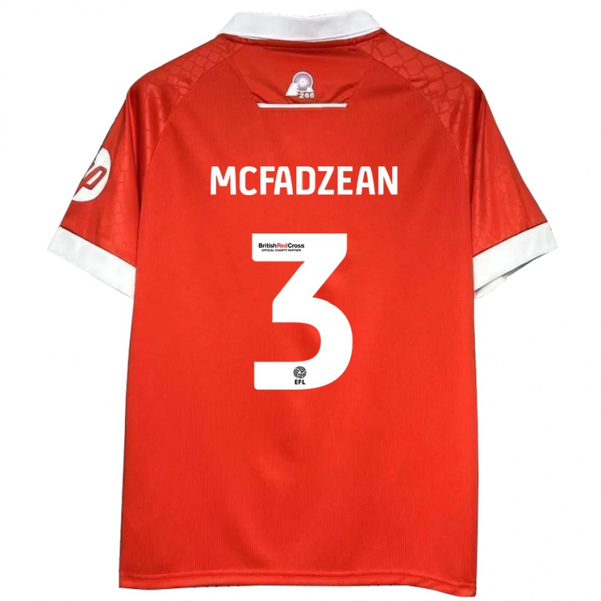 Kids Football Callum Mcfadzean #3 Red White Home Jersey 2024/25 T-Shirt Australia