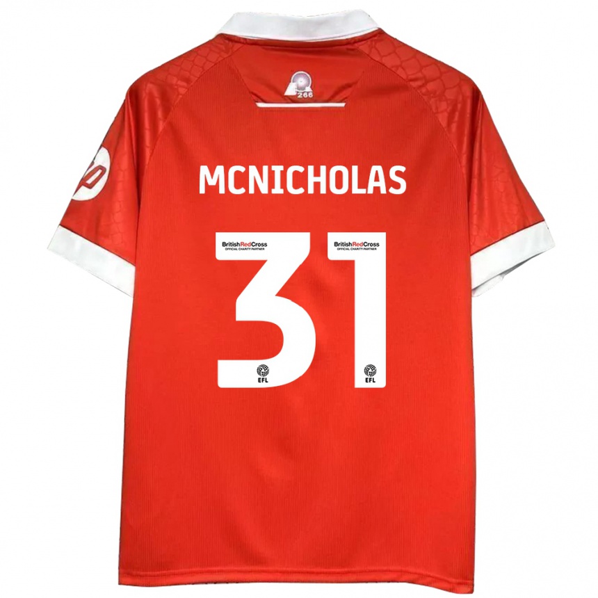 Kids Football Luke Mcnicholas #31 Red White Home Jersey 2024/25 T-Shirt Australia