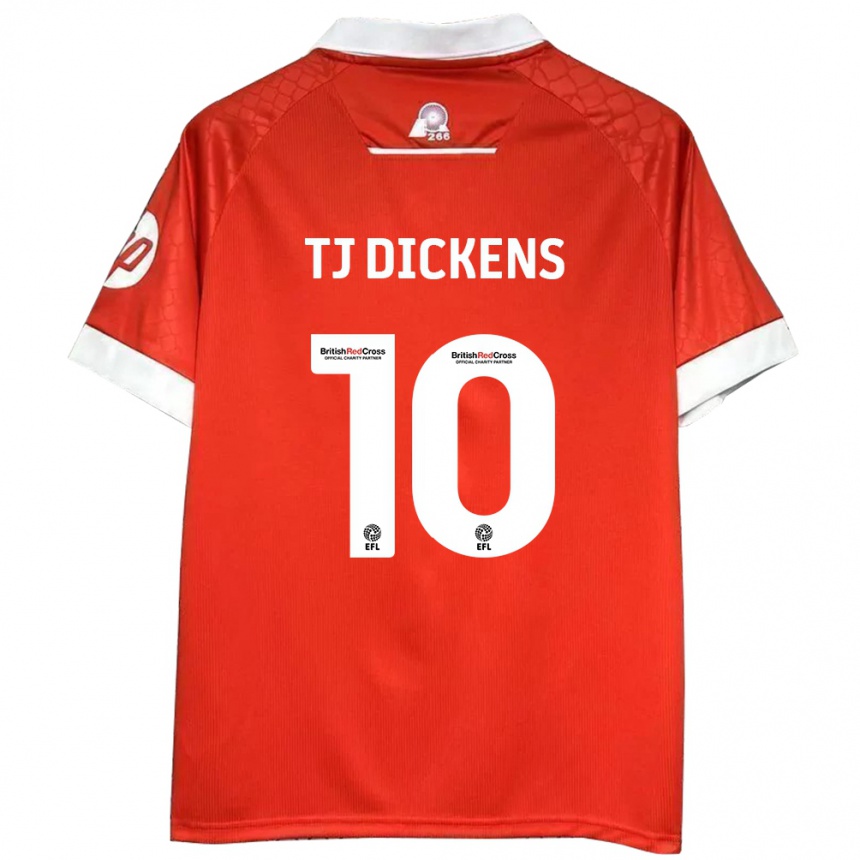 Kids Football Tonicha Tj Dickens #10 Red White Home Jersey 2024/25 T-Shirt Australia