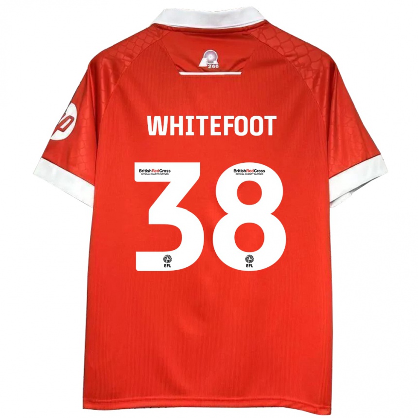 Kids Football Lily Whitefoot #38 Red White Home Jersey 2024/25 T-Shirt Australia