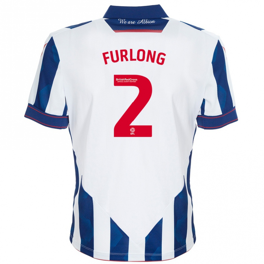 Kids Football Darnell Furlong #2 White Dark Blue Home Jersey 2024/25 T-Shirt Australia