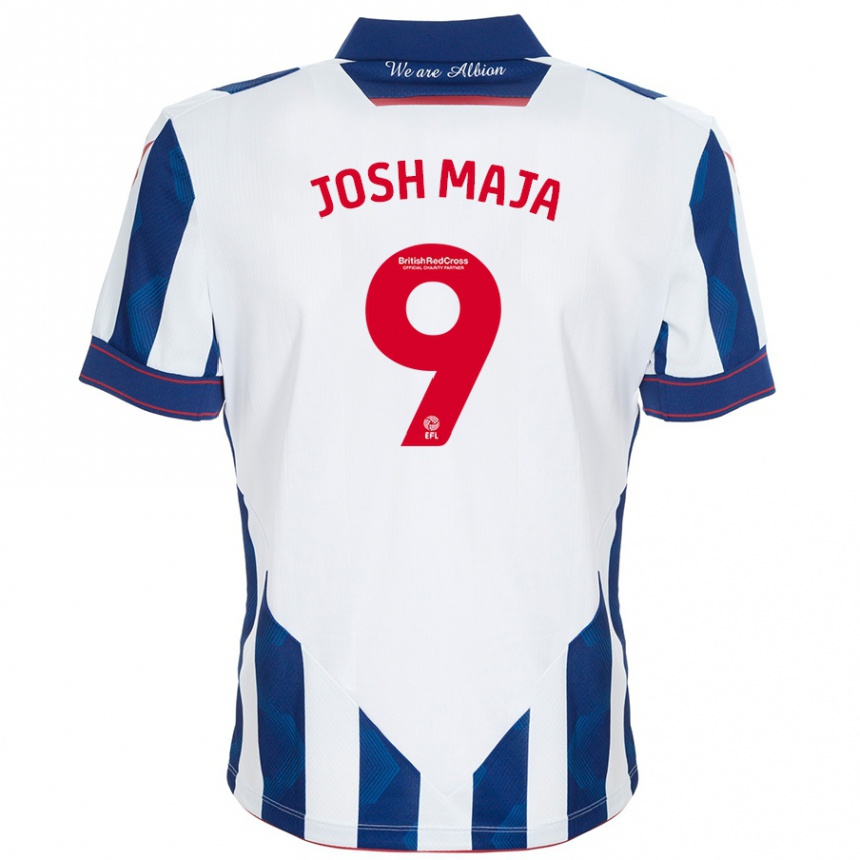 Kids Football Josh Maja #9 White Dark Blue Home Jersey 2024/25 T-Shirt Australia