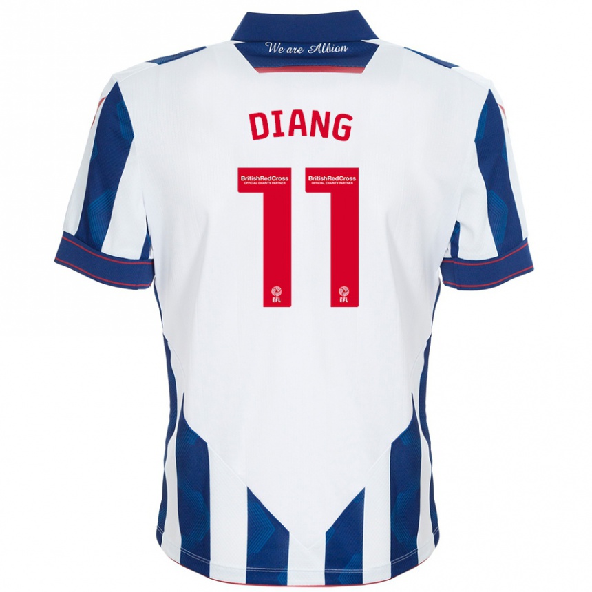 Kids Football Grady Diangana #11 White Dark Blue Home Jersey 2024/25 T-Shirt Australia