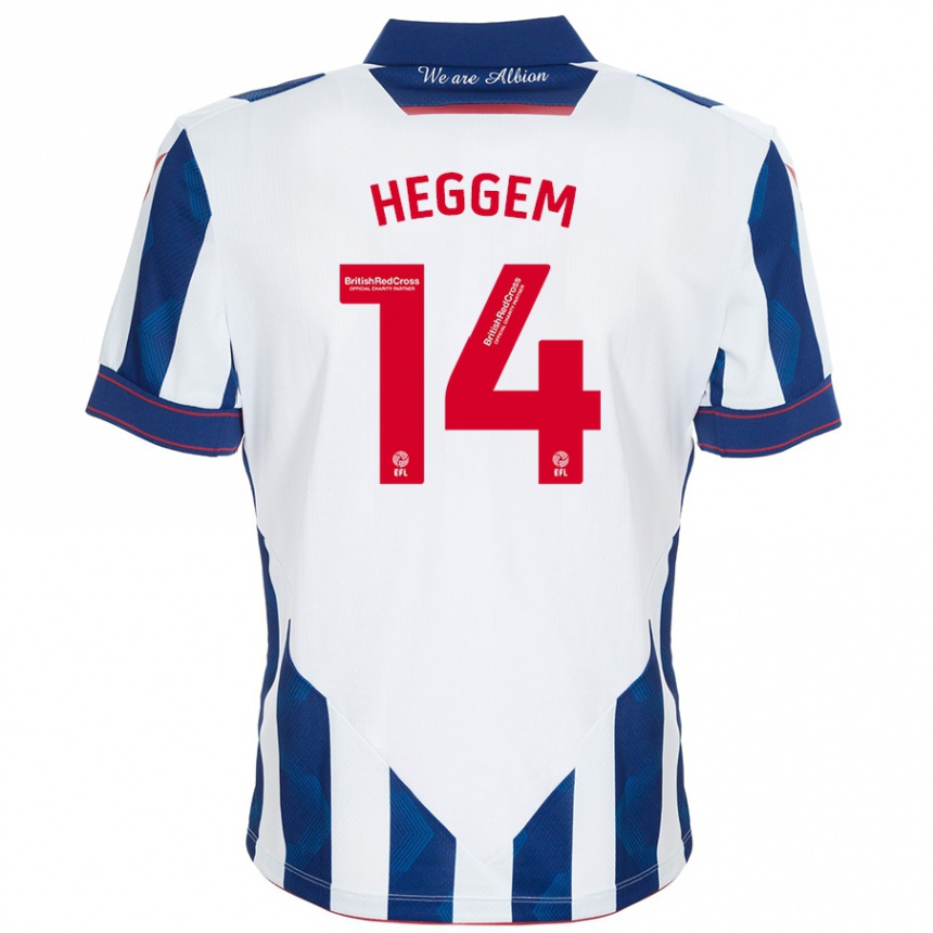 Kids Football Torbjørn Heggem #14 White Dark Blue Home Jersey 2024/25 T-Shirt Australia