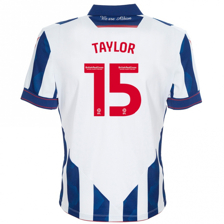 Kids Football Caleb Taylor #15 White Dark Blue Home Jersey 2024/25 T-Shirt Australia