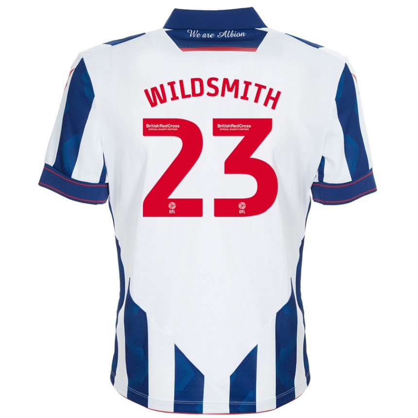 Kids Football Joe Wildsmith #23 White Dark Blue Home Jersey 2024/25 T-Shirt Australia