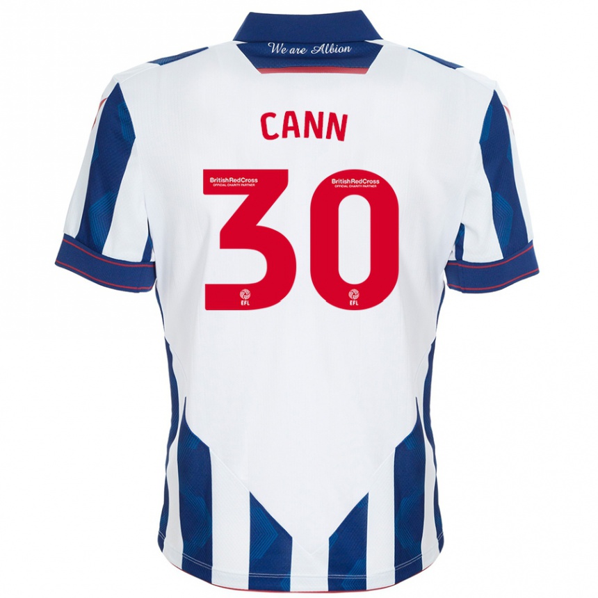 Kids Football Ted Cann #30 White Dark Blue Home Jersey 2024/25 T-Shirt Australia