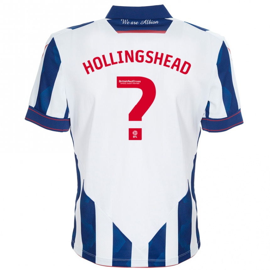 Kids Football Ronnie Hollingshead #0 White Dark Blue Home Jersey 2024/25 T-Shirt Australia