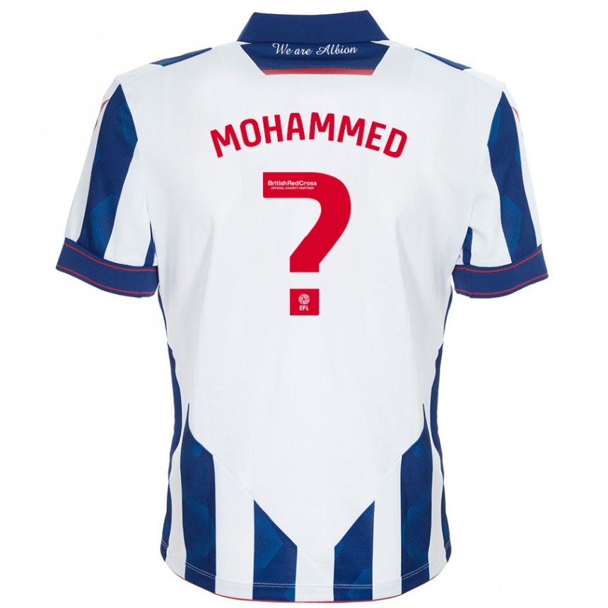 Kids Football Jamal Mohammed #0 White Dark Blue Home Jersey 2024/25 T-Shirt Australia