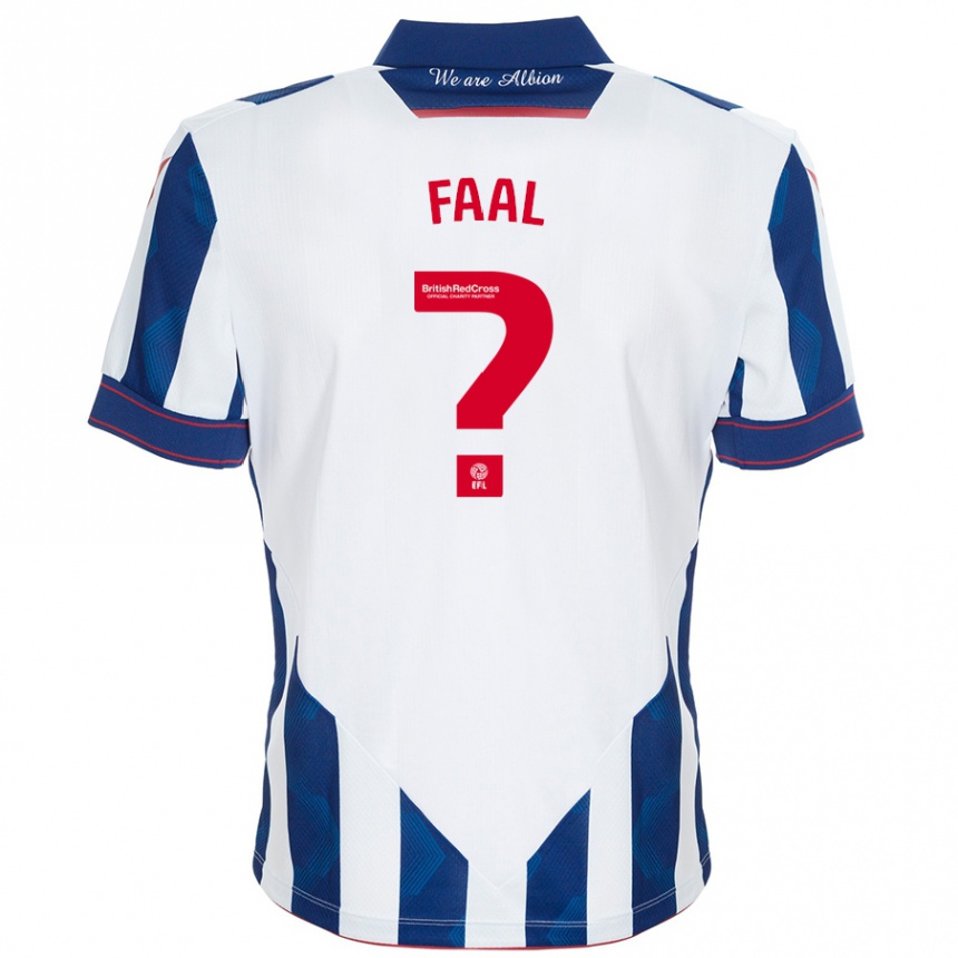 Kids Football Mo Faal #0 White Dark Blue Home Jersey 2024/25 T-Shirt Australia